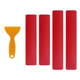 Maxbell 4Pcs Door Sill Entry Guards 3D Durable Scuff Plate Film for Car SUV Red