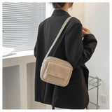 Maxbell Casual Plush Shoulder Bag Winter with Zipper Closure for Dating Daily Use Khaki