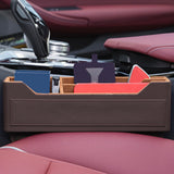 Maxbell Car Seat Gap Organizer PU Leather Universal for Phones Keys Cards Brown