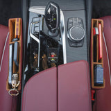 Maxbell Car Seat Gap Organizer PU Leather Universal for Phones Keys Cards Brown