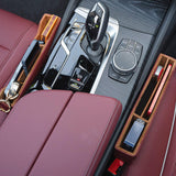 Maxbell Car Seat Gap Organizer PU Leather Universal for Phones Keys Cards Brown