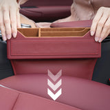 Maxbell Car Seat Gap Organizer PU Leather Universal for Phones Keys Cards Red