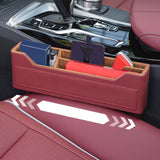 Maxbell Car Seat Gap Organizer PU Leather Universal for Phones Keys Cards Red