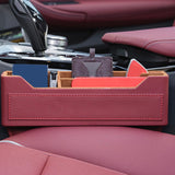 Maxbell Car Seat Gap Organizer PU Leather Universal for Phones Keys Cards Red