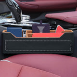 Maxbell Car Seat Gap Organizer PU Leather Universal for Phones Keys Cards Black