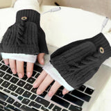 Maxbell USB Electric Heated Gloves Thermal Gloves Hand Warmer for Running Cycling Black