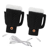 Maxbell USB Electric Heated Gloves Thermal Gloves Hand Warmer for Running Cycling Black