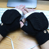 Maxbell USB Electric Heated Gloves Thermal Gloves Hand Warmer for Running Cycling Black