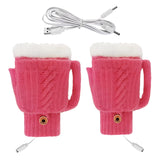 Maxbell USB Electric Heated Gloves Thermal Gloves Hand Warmer for Running Cycling Rosy