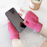 Maxbell USB Electric Heated Gloves Thermal Gloves Hand Warmer for Running Cycling Rosy