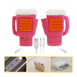 Maxbell USB Electric Heated Gloves Thermal Gloves Hand Warmer for Running Cycling Rosy