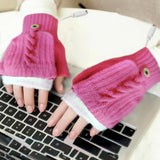 Maxbell USB Electric Heated Gloves Thermal Gloves Hand Warmer for Running Cycling Rosy