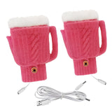 Maxbell USB Electric Heated Gloves Thermal Gloves Hand Warmer for Running Cycling Rosy