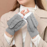 Maxbell USB Electric Heated Gloves Thermal Gloves Hand Warmer for Running Cycling Gray