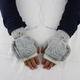 Maxbell USB Electric Heated Gloves Thermal Gloves Hand Warmer for Running Cycling Gray