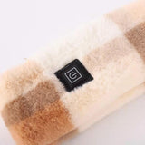 Maxbell USB Charge Heating Scarf Neck Warmer Heating Pad Quick Heating for Indoor Grey Lattice