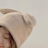 Maxbell Soft Rabbit Hat Funny Headdress Warm Rabbit Ears for Party Cosplay Men Brown