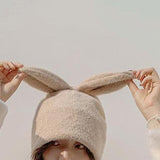 Maxbell Soft Rabbit Hat Funny Headdress Warm Rabbit Ears for Party Cosplay Men Brown