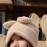 Maxbell Soft Rabbit Hat Funny Headdress Warm Rabbit Ears for Party Cosplay Men Brown