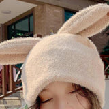 Maxbell Soft Rabbit Hat Funny Headdress Warm Rabbit Ears for Party Cosplay Men Brown