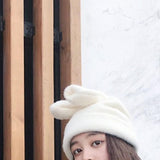 Maxbell Soft Rabbit Hat Funny Headdress Warm Rabbit Ears for Party Cosplay Men White