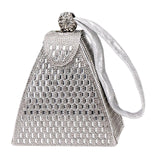 Maxbell Clutch Purse Handbag Ladies Evening Bag Events Bridal Cocktail Party Argent