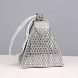 Maxbell Clutch Purse Handbag Ladies Evening Bag Events Bridal Cocktail Party Argent