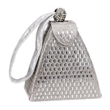 Maxbell Clutch Purse Handbag Ladies Evening Bag Events Bridal Cocktail Party Argent