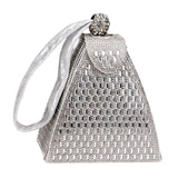 Maxbell Clutch Purse Handbag Ladies Evening Bag Events Bridal Cocktail Party Argent