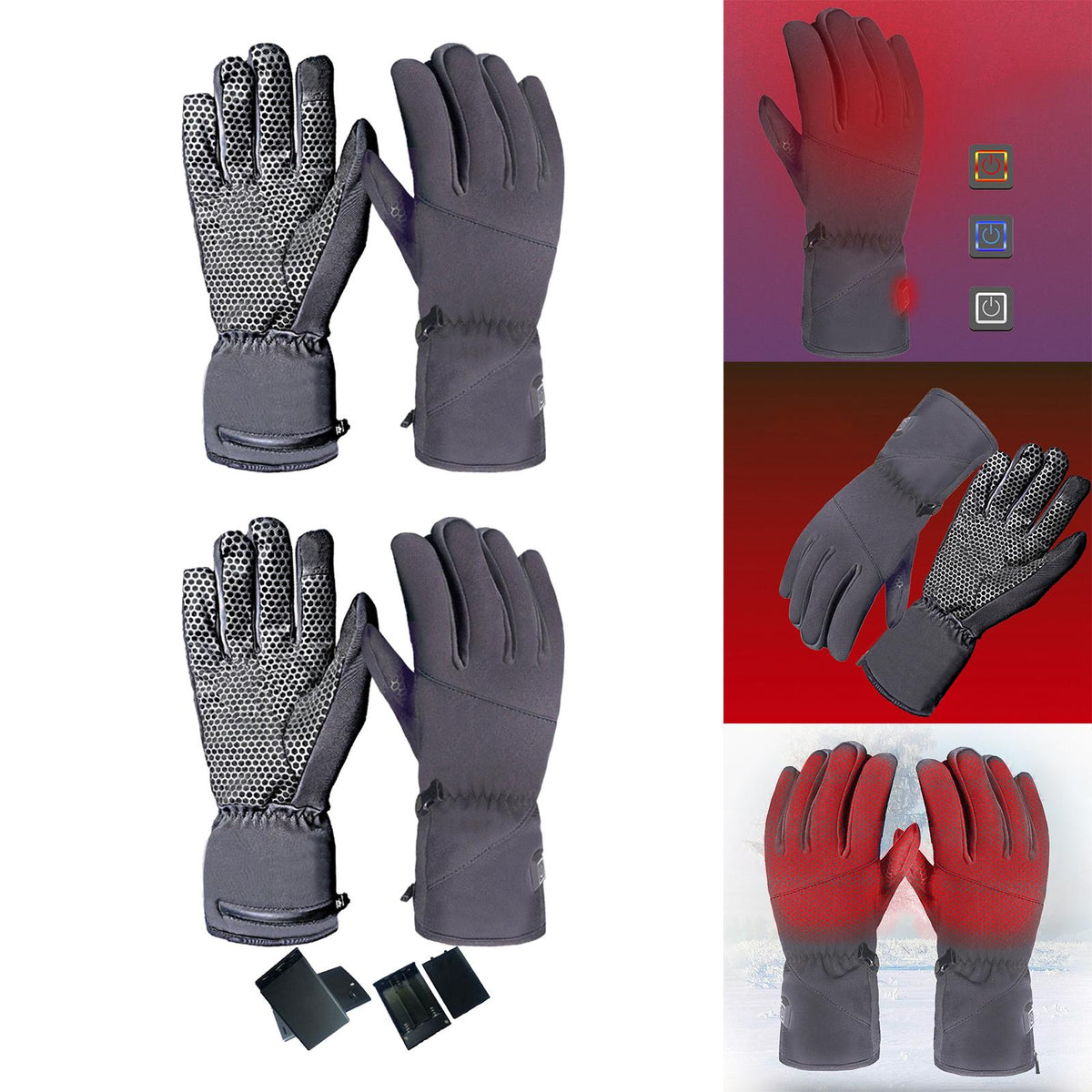 Maxbell Winter Heated Gloves Heating Warmer Gloves Hand Warmer Breathable for Skiing