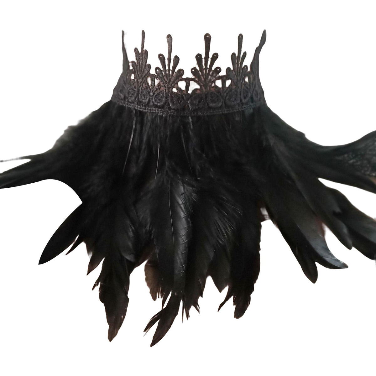 Maxbell Gothic Feather Choker Neck Cover Faux Feather Scarf Tie for Masquerade Party