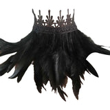 Maxbell Gothic Feather Choker Neck Cover Faux Feather Scarf Tie for Masquerade Party