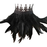 Maxbell Gothic Feather Choker Neck Cover Faux Feather Scarf Tie for Masquerade Party