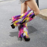Maxbell Leg Warmer Long Boot Cuffs Cover Fashion for Adult Party Costumes Colorful