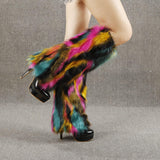 Maxbell Leg Warmer Long Boot Cuffs Cover Fashion for Adult Party Costumes Green
