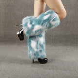 Maxbell Leg Warmer Long Boot Cuffs Cover Fashion for Adult Party Costumes Green White