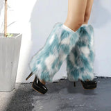 Maxbell Leg Warmer Long Boot Cuffs Cover Fashion for Adult Party Costumes Green White