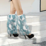 Maxbell Leg Warmer Long Boot Cuffs Cover Fashion for Adult Party Costumes Green White