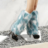 Maxbell Leg Warmer Long Boot Cuffs Cover Fashion for Adult Party Costumes Green White