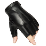 Maxbell PU Leather Gloves Fingerless Protection Half Finger Gloves for Men Motorbike