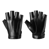 Maxbell PU Leather Gloves Fingerless Protection Half Finger Gloves for Men Motorbike