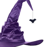 Maxbell Halloween Witch Hats Cosplay Costume Accessories Wide Brim Adult Wizard Bat