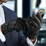 Maxbell Winter Gloves PU Leather Autumn Touchscreen Texting Typing Gloves for Hiking