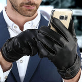 Maxbell Winter Gloves PU Leather Autumn Touchscreen Texting Typing Gloves for Hiking