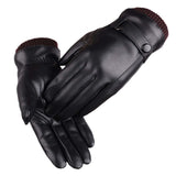 Maxbell Men Winter Gloves PU Leather Windproof Touchscreen Texting Typing for Riding