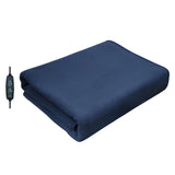 Maxbell Electric Heating Throw Plush Flannel Blanket for Elderly Outside Bedroom Blue