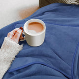 Maxbell Electric Heating Throw Plush Flannel Blanket for Elderly Outside Bedroom Blue