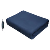 Maxbell Electric Heating Throw Plush Flannel Blanket for Elderly Outside Bedroom Blue