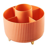 Maxbell 360 Degree Rotation Cosmetics Brushes Storage Box Organizer for Desktop orange