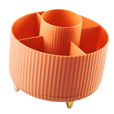 Maxbell 360 Degree Rotation Cosmetics Brushes Storage Box Organizer for Desktop orange